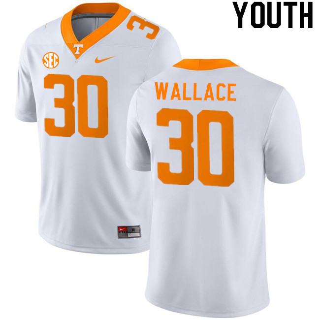 Youth #30 Jamal Wallace Tennessee Volunteers College Football Jerseys Stitched-White